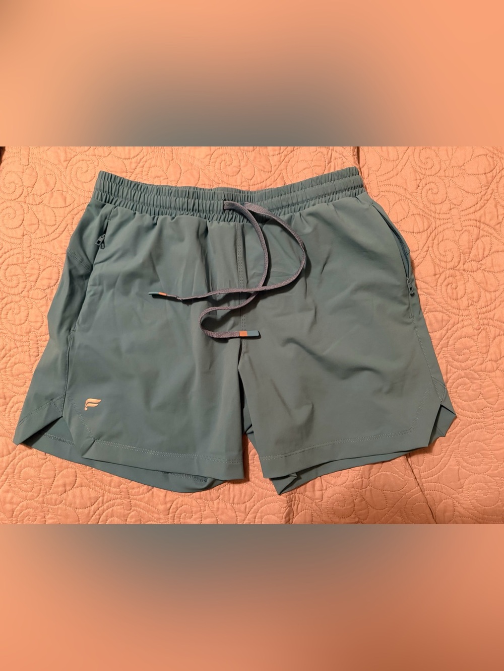 Fabletics One Short 5” Riptide Blue Size Small NWT Zip Pockets
